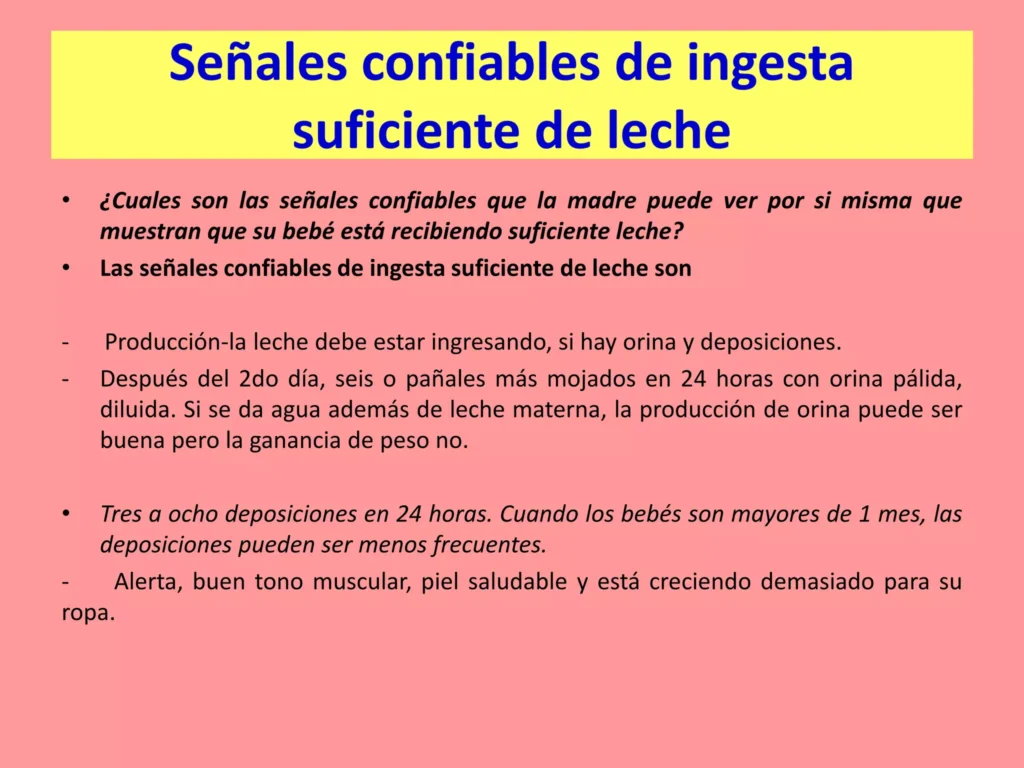 Factores a considerar para lograr una óptima transferencia de leche al bebé