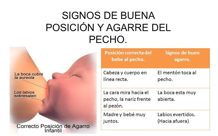 Importancia de una buena posición del bebé al pecho