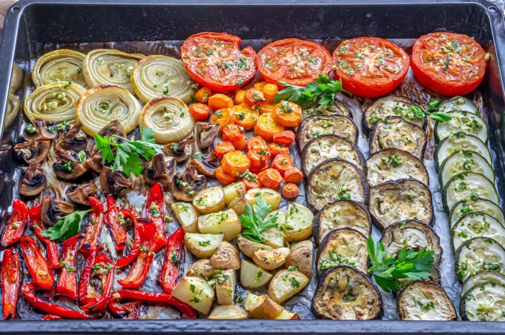 Verduras asadas o al vapor